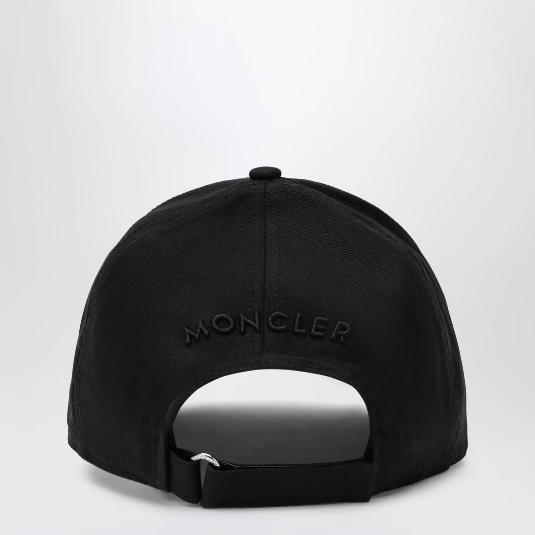 Moncler - Black cotton baseball cap with patch Brand Hats U