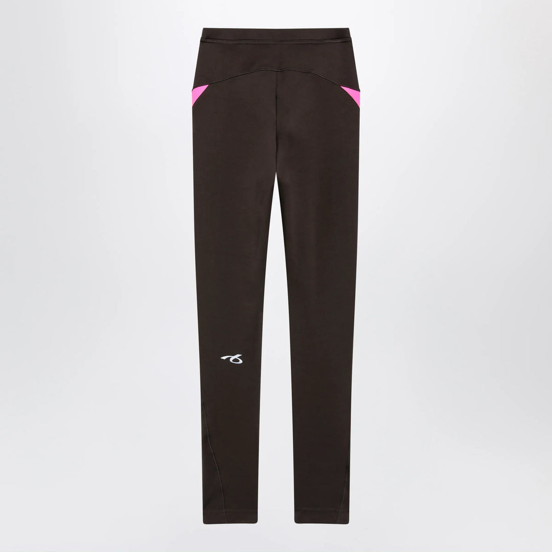Balenciaga - Techwear leggings in khaki/neon pink technical fabric Brand Hosiery