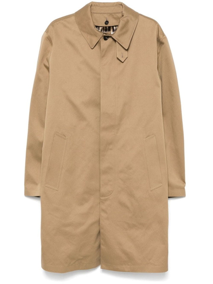 Saint Laurent Jackets Saint Laurent Coats Beige Saint Laurent Beige Cotton Gabardine Trench Coat with Faux-Fur Lining Brand