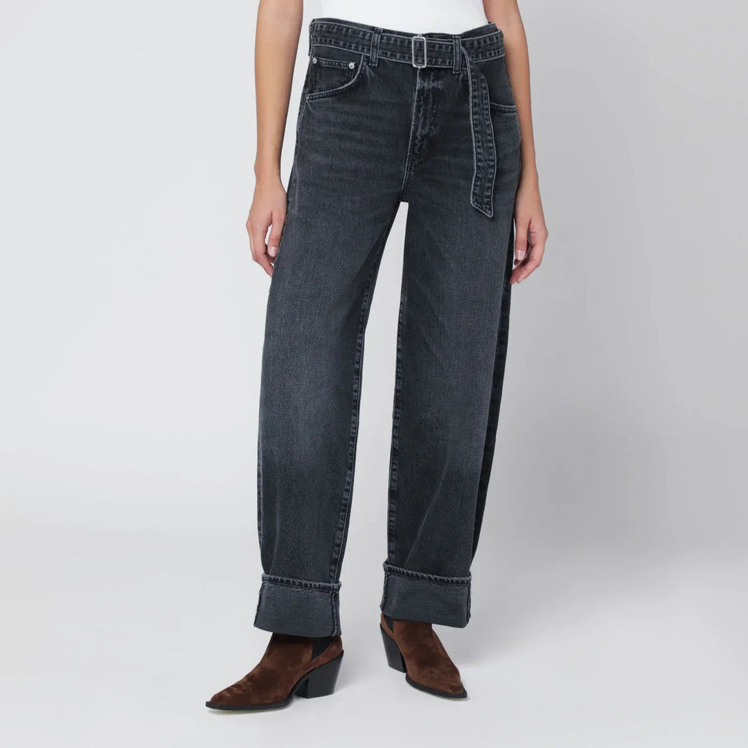 AGOLDE - Jeans Cuffer Taper grey washed effect Brand Jeans