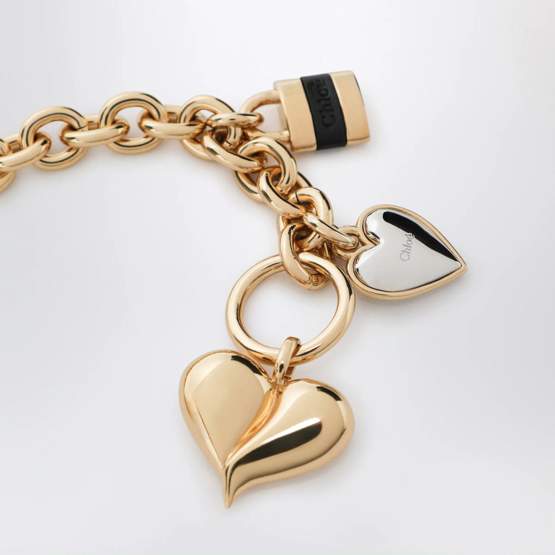 Chloé - Paddington Chain Bracelet in Gold/Black Brass Brand Jewelry U