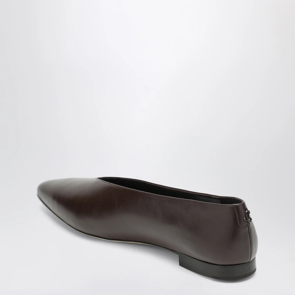 Jimmy Choo - Chocolate Leather Margot Ballet Flats Brand