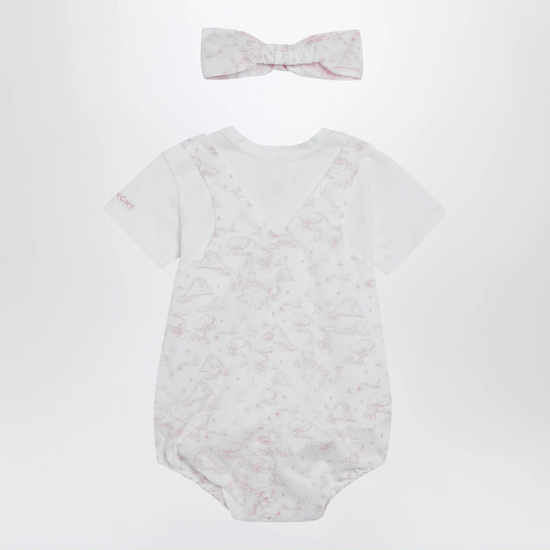 Givenchy - White/pink cotton romper with headband Brand Jumpsuits &amp; Rompers