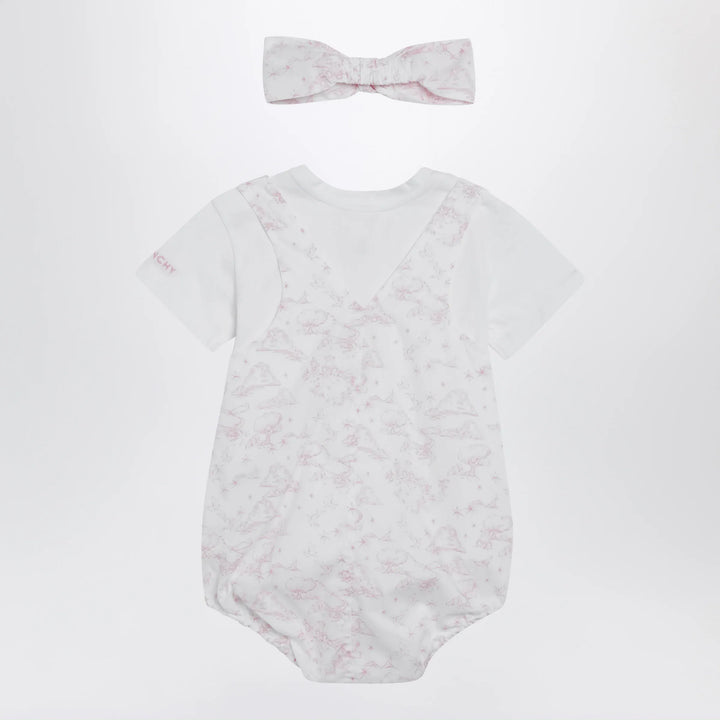 Givenchy - White/pink cotton romper with headband Brand Jumpsuits &amp; Rompers