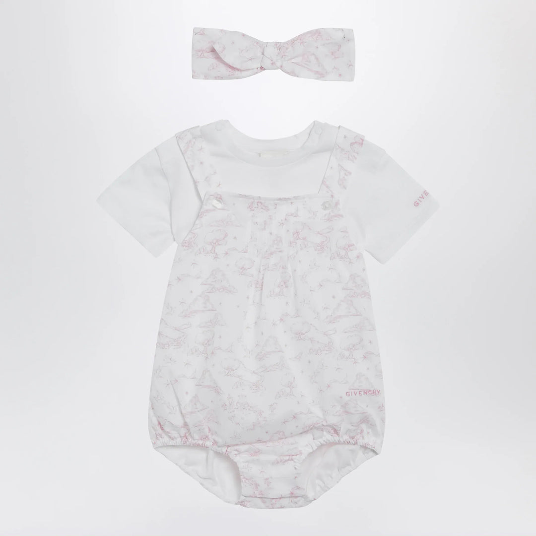 Givenchy - White/pink cotton romper with headband Brand Jumpsuits &amp; Rompers 9
