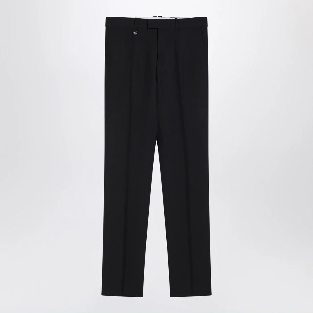 Burberry - Classic navy blue wool blend trousers Brand Pants 48 IT