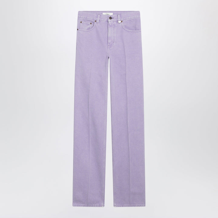 Chloé - Straight jeans in lavender organic cotton denim Brand Pants 24