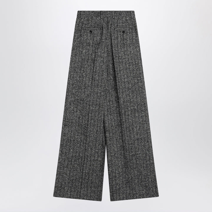 Dolce&amp;Gabbana - Wide dark grey striped trousers Brand Pants 40  IT