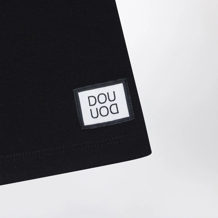 Douuod - Black trousers with logo patch Brand Pants 14