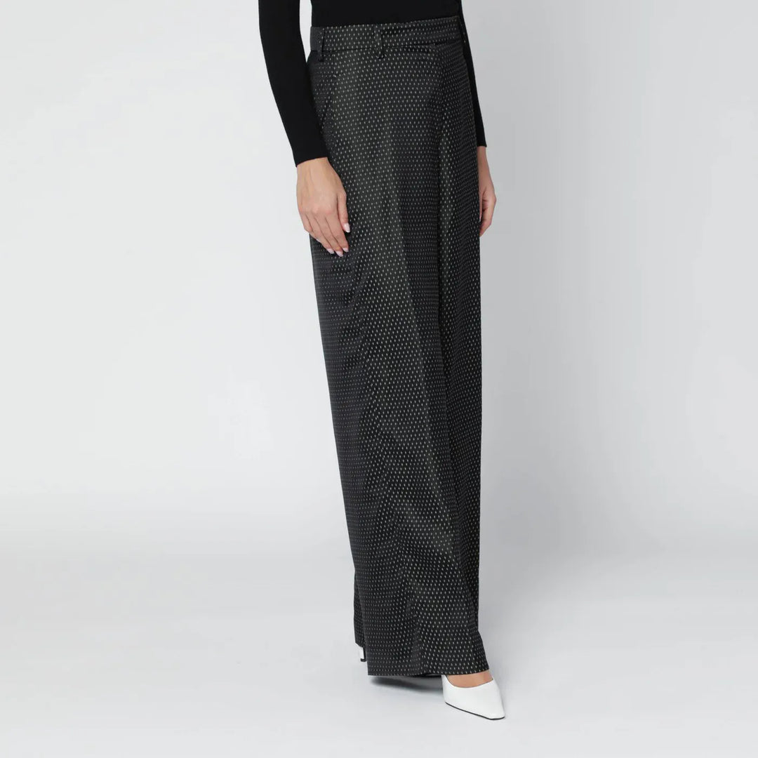 Dries Van Noten - Black jacquard trousers Brand Pants 36  FR