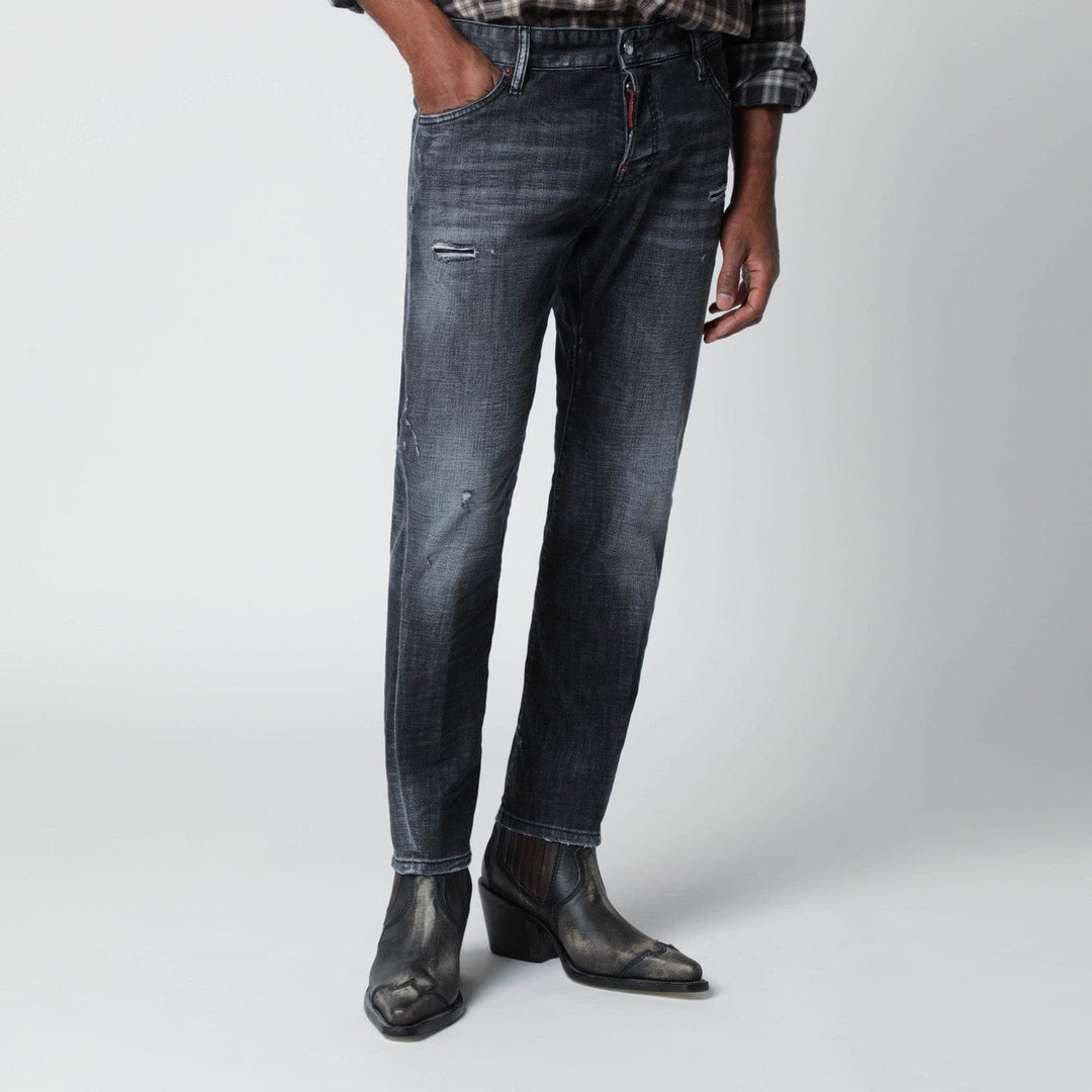 Pants Dsquared2 - Slim black washed jeans with distressed details Brand