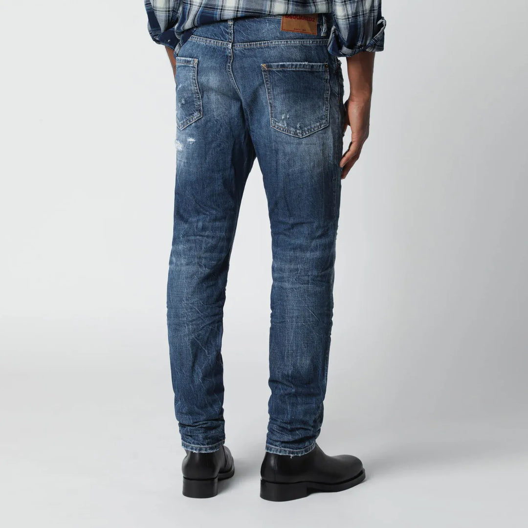 Dsquared2 - Slim blue washed jeans with rips Brand Pants