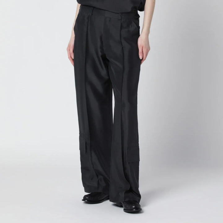 Durazzi Milano - Dark grey silk cargo trousers Brand Pants 42  IT