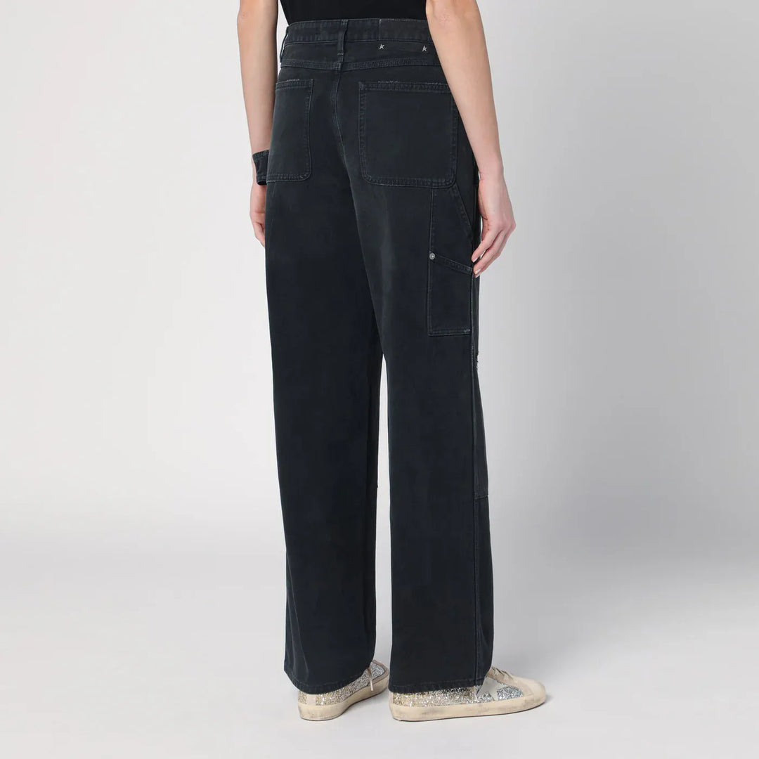 Golden Goose - Wide black trousers in denim Brand Pants 42  IT