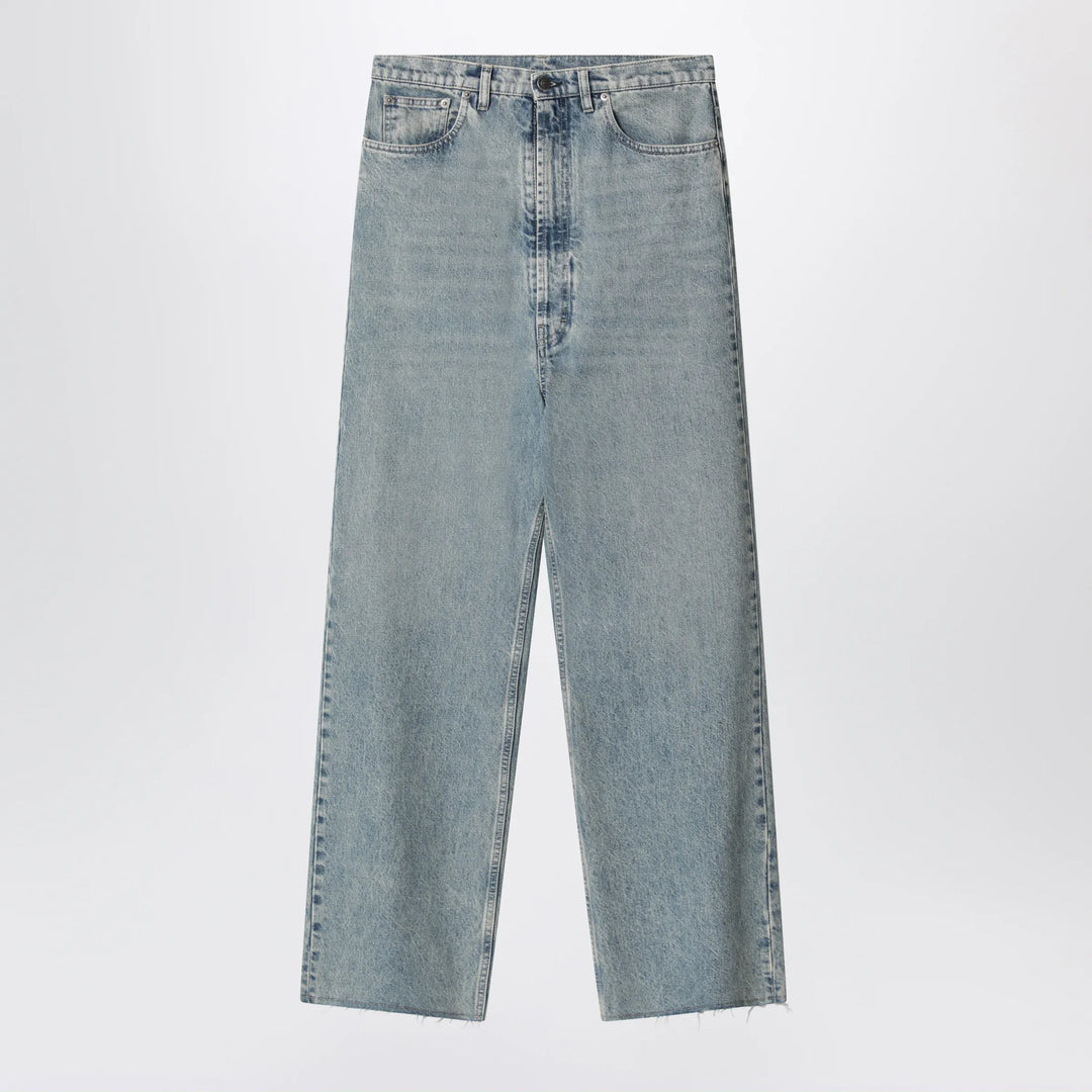 Maison Margiela - Wide-leg jeans in cotton in ice blue Brand Pants 28