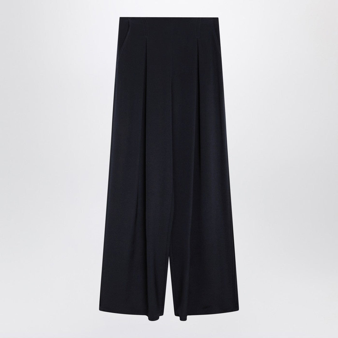Pants Max Mara - Navy silk-blend trousers Brand