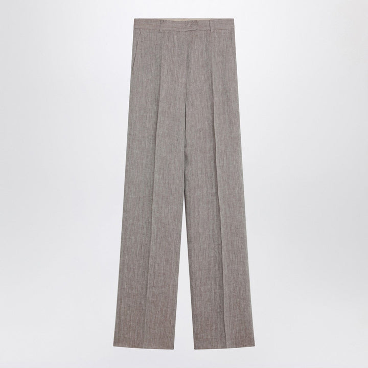 Pants Max Mara Studio - Beige straight linen pants Brand