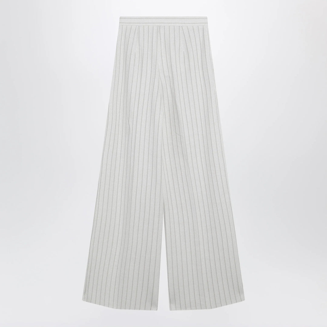 Max Mara - Wide pinstripe piqué jersey trousers Brand Pants
