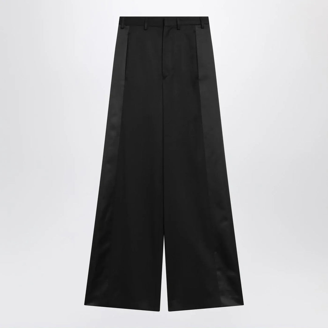 MM6 Maison Margiela - Black satin palazzo pants Brand Pants 44  IT
