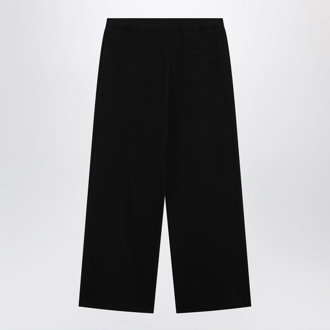 Pants MM6 Maison Margiela - Black wide-leg jersey trousers Brand