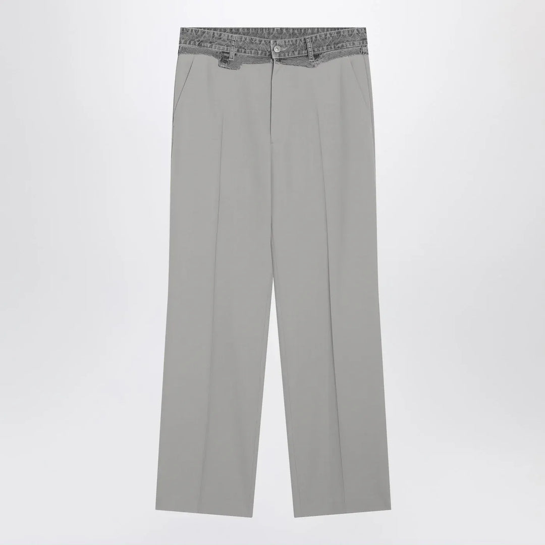 MM6 Maison Margiela - Grey wool-blend trousers Brand Pants 46 IT
