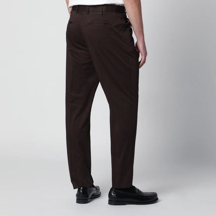 PT Torino - Brown cotton-blend trousers Brand Pants