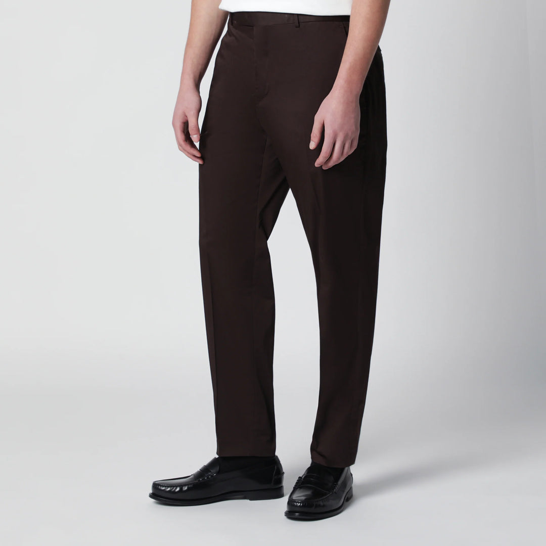 PT Torino - Brown cotton-blend trousers Brand Pants