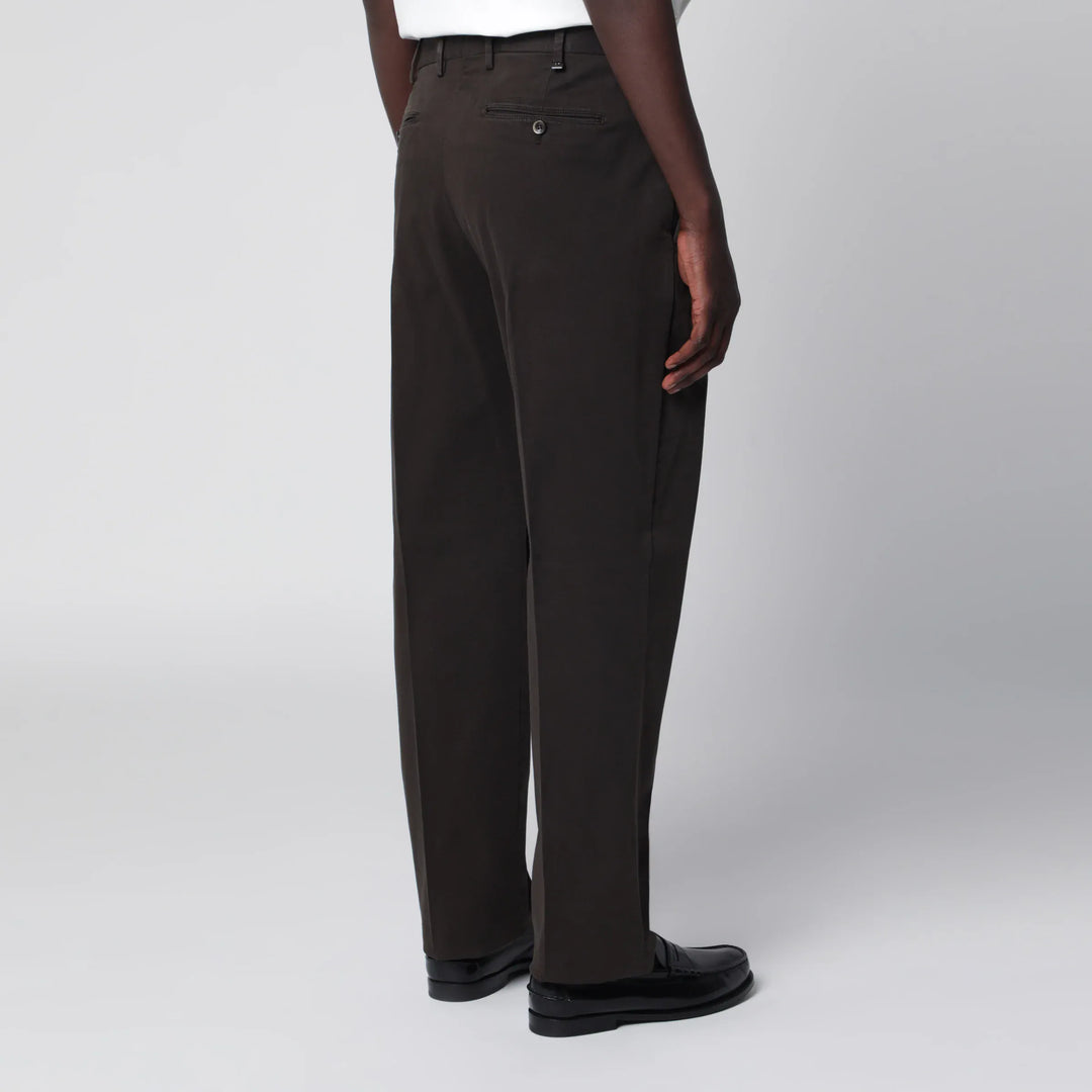 PT Torino - Dark Brown Cotton Trousers Brand Pants
