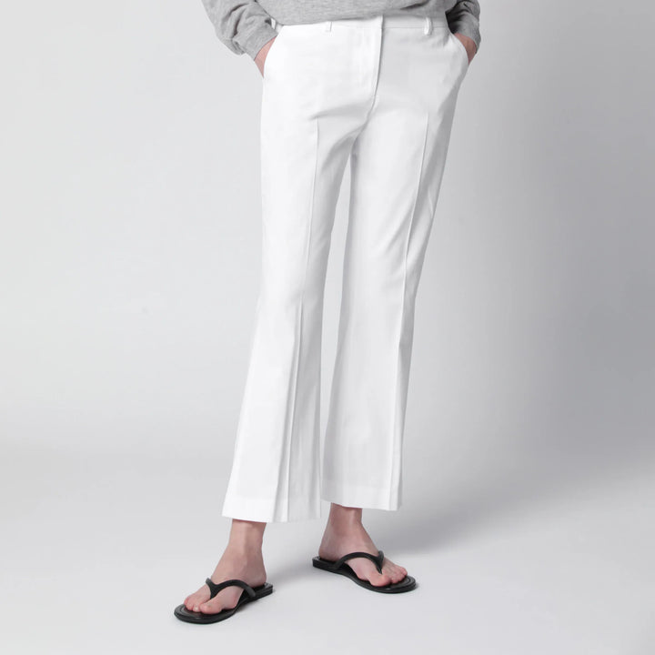 PT Torino - Mid-rise flared cotton trousers in white Brand Pants 40  IT