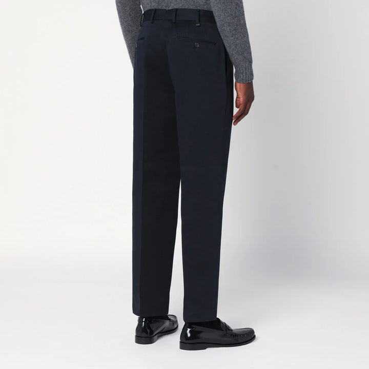 PT Torino - Navy blue cotton trousers Brand Pants
