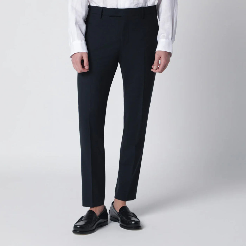 PT Torino - Navy blue wool-blend trousers Brand Pants 46 IT