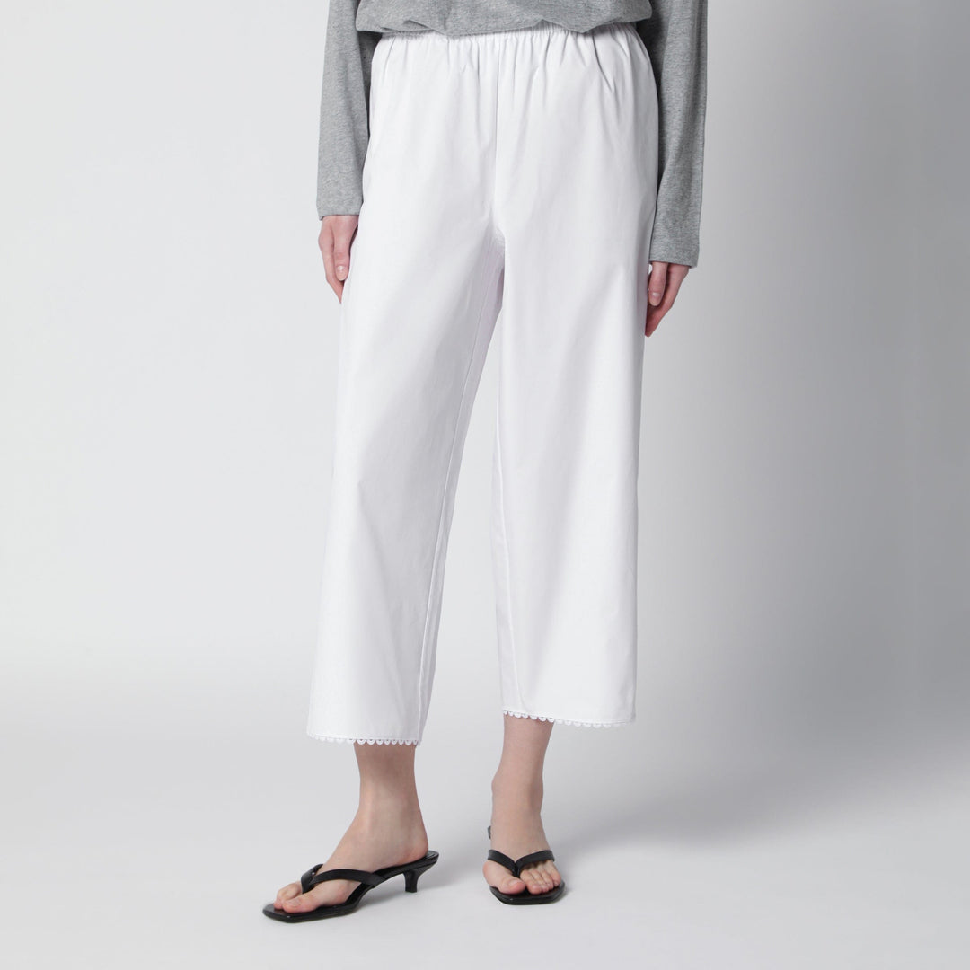 Pants Róhe - White cropped cotton trousers Brand