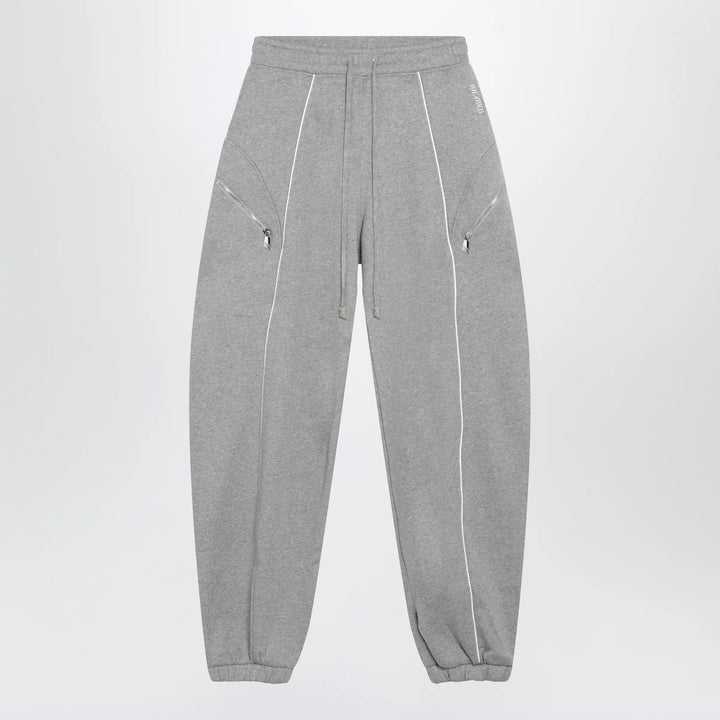The Attico - Long jogger pants in melange grey cotton jersey Brand Pants 40  IT