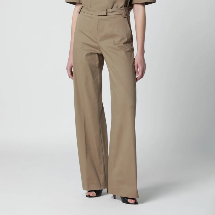TheLatest - Cognac cotton palazzo trousers Brand Pants