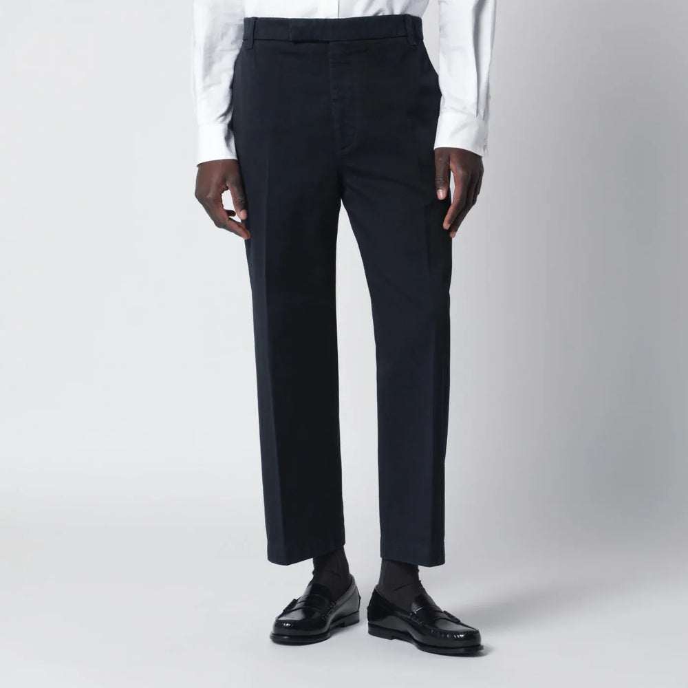 Thom Browne - Navy blue cotton trousers Brand Pants 4