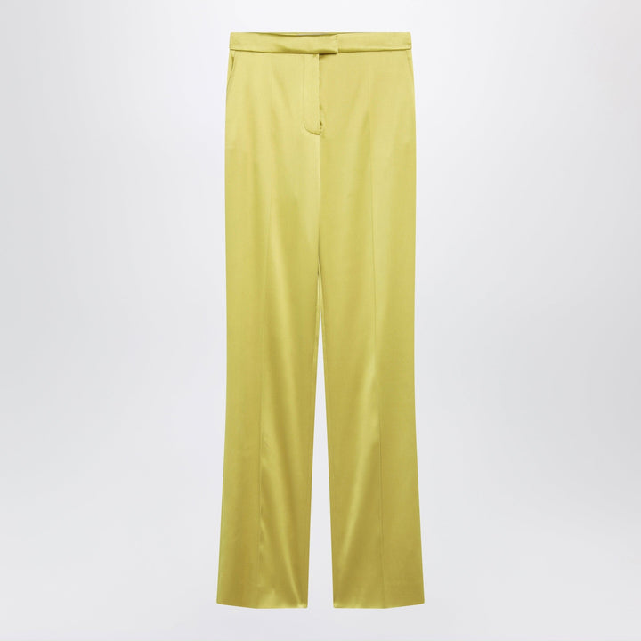 Pants 40  IT Valentino - Avocado-colored trousers in shiny silk blend Brand