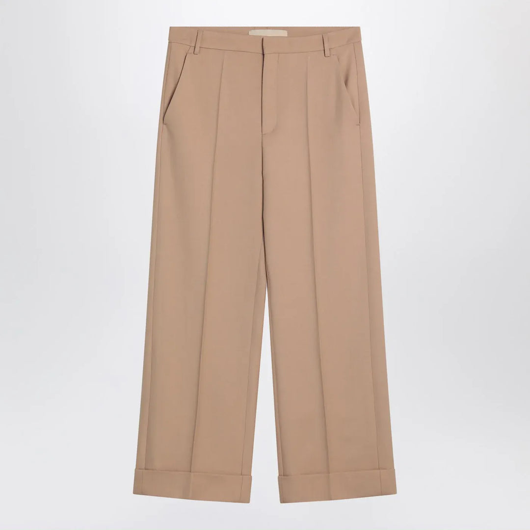 Valentino - Camel-coloured wool trousers Brand Pants 48 IT