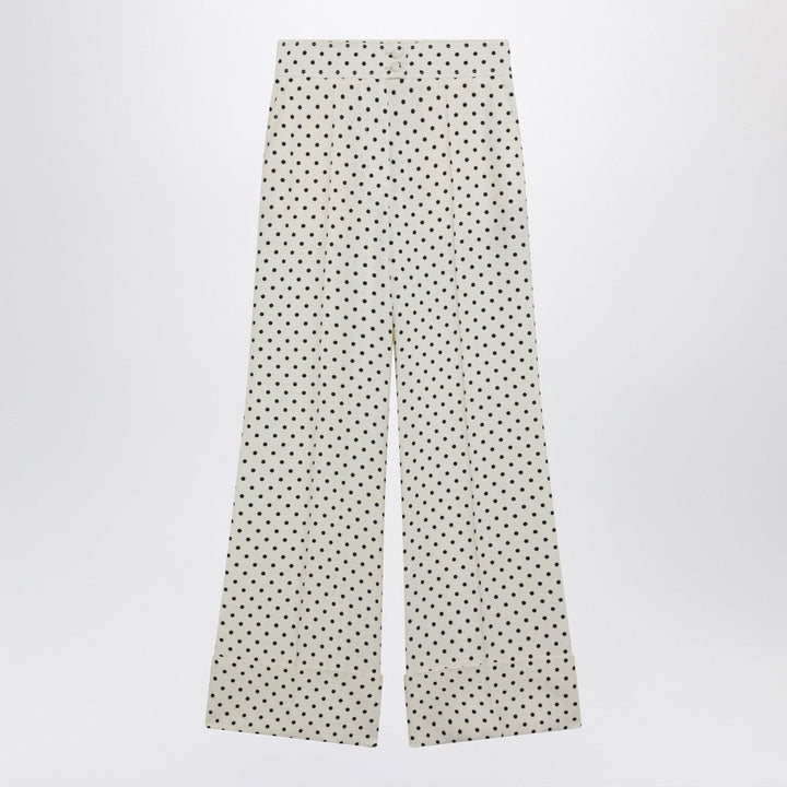 Pants Valentino - Ivory supergran trousers with Plusdepois print Brand