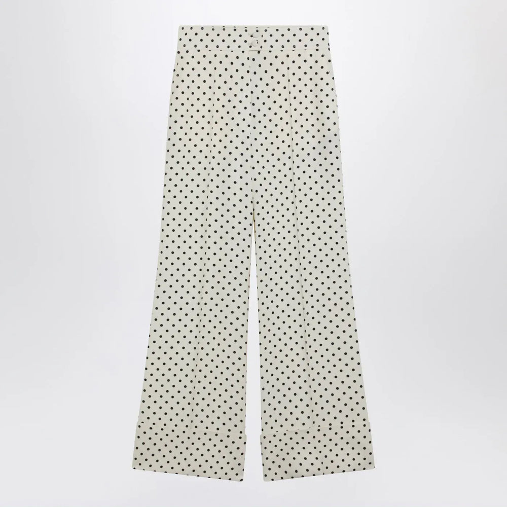 Valentino - Ivory supergran trousers with Plusdepois print Brand Pants 38  IT