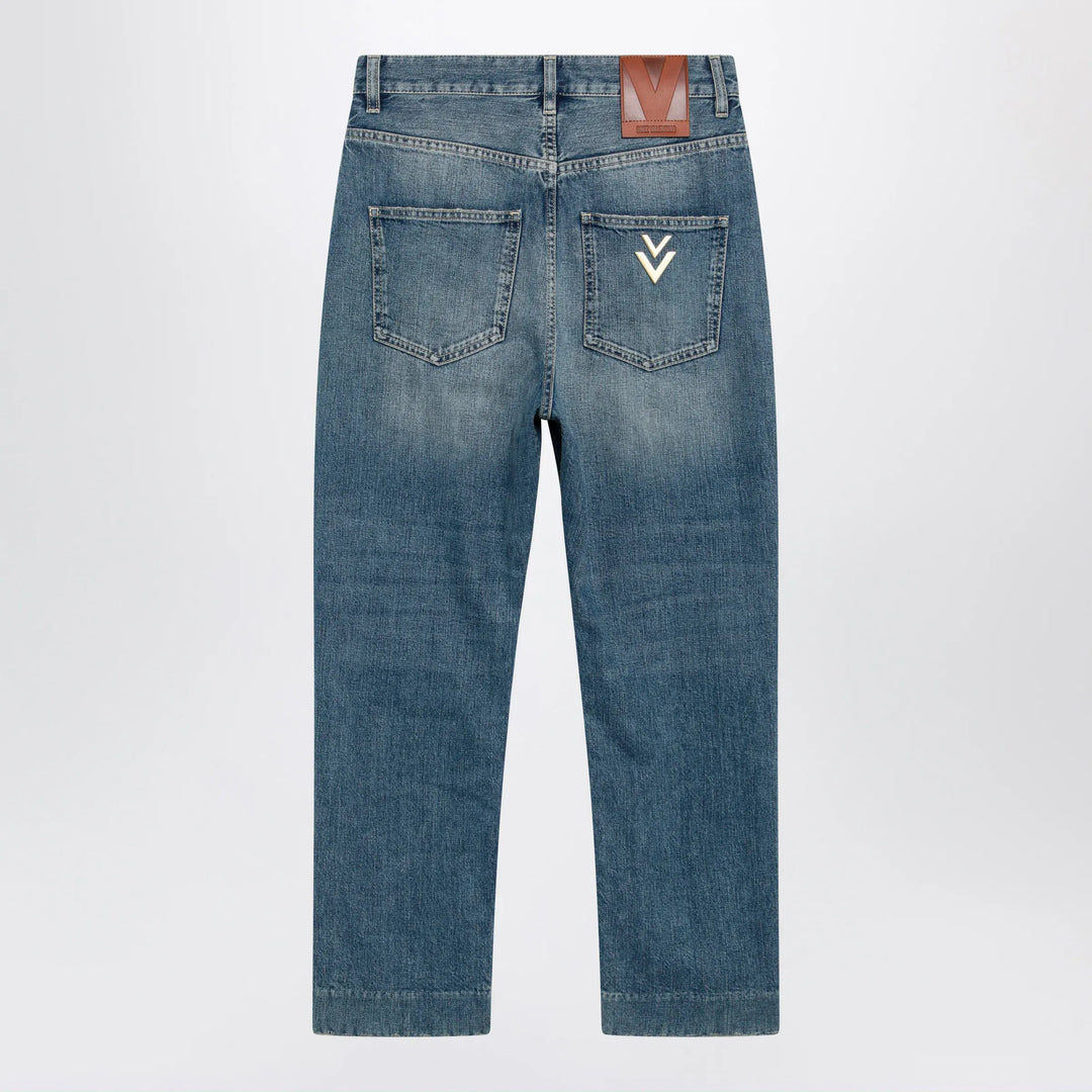 Valentino - Medium blue jeans with VPatch detail on the back Brand Pants
