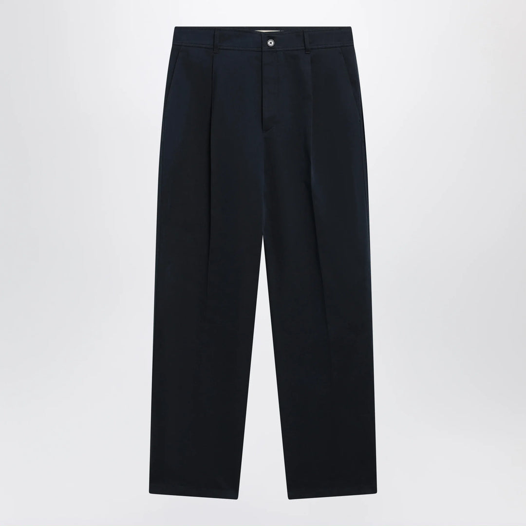 Valentino - Navy blue cotton trousers Brand Pants 46 IT