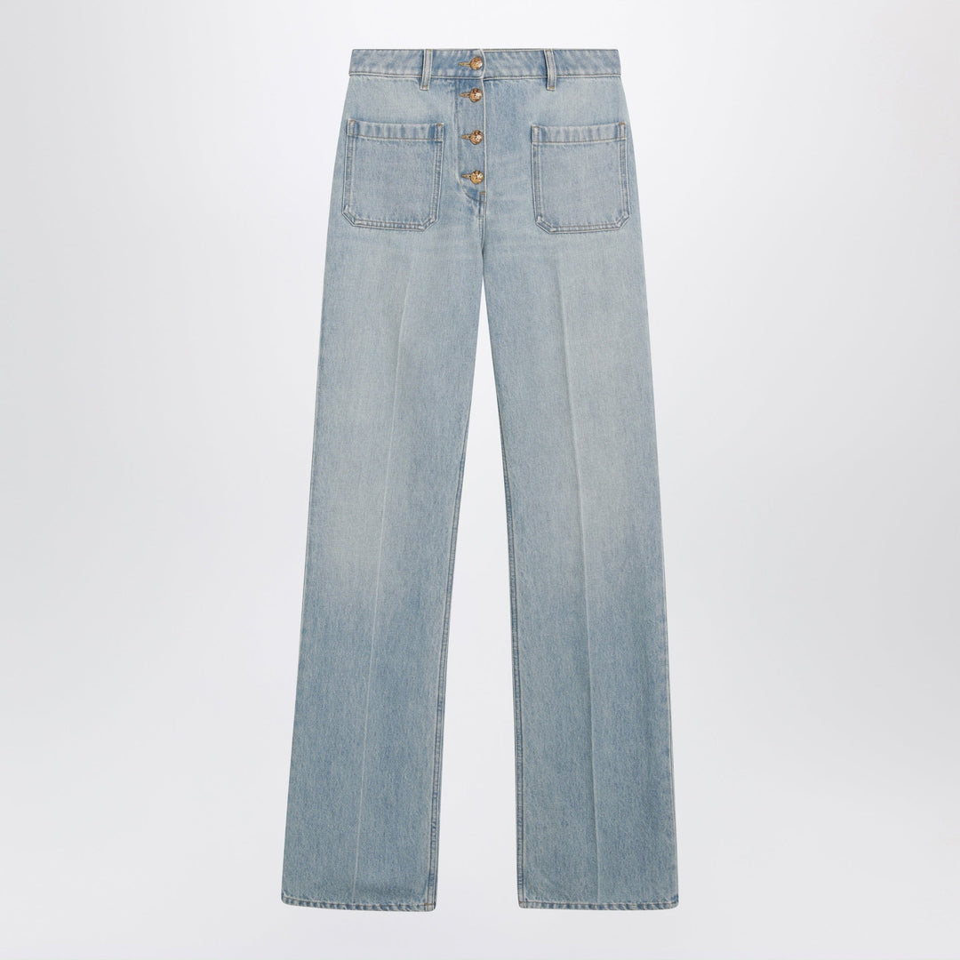 Pants Valentino - Straight-leg cotton denim jeans in light blue Brand