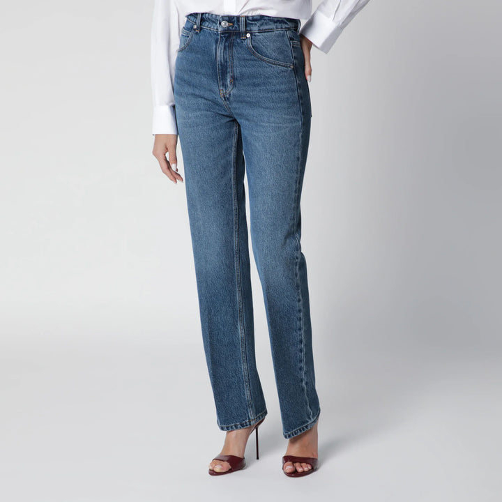 Victoria Beckham - Julia Jeans in Blue Cotton Denim Brand Pants