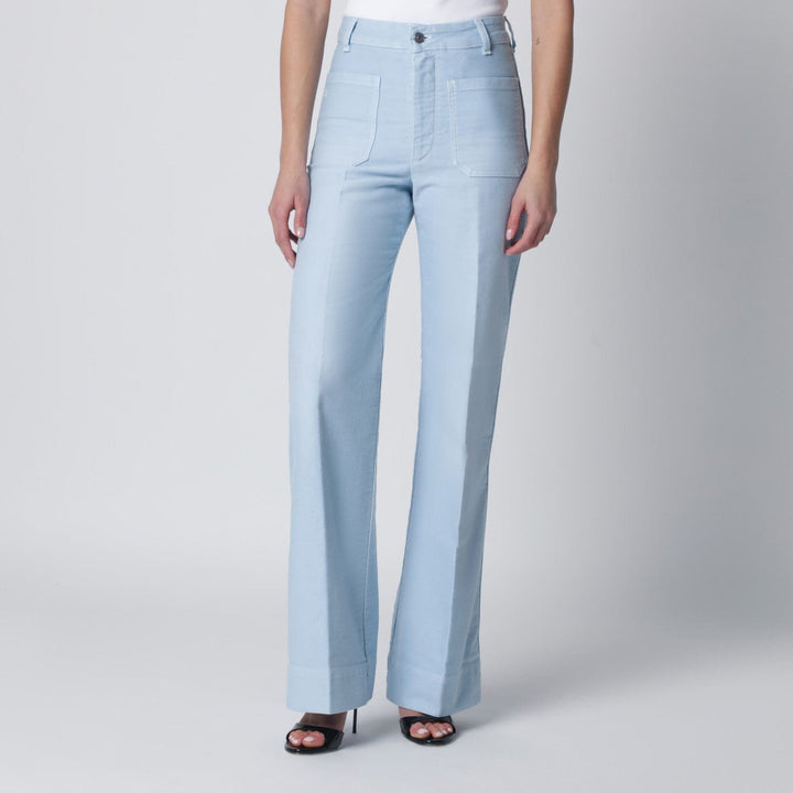 Pants Victoria Beckham - Sky blue cotton Alina trousers Brand