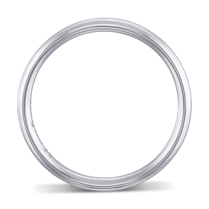 LEIBISH 18K White Gold Comfort-Fit Domed Wedding Band Brand Ring