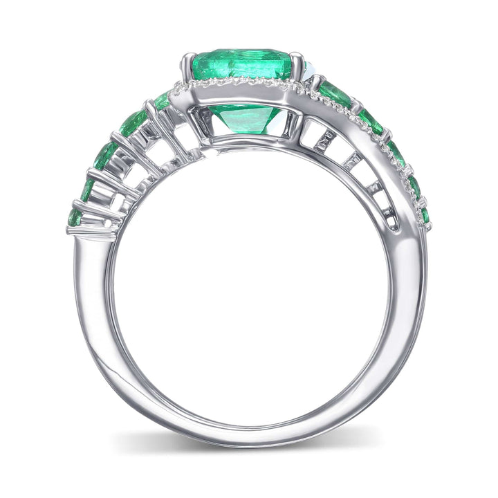LEIBISH 3.75ct Muzo Emerald &amp; Diamond Couture Ring Brand Ring