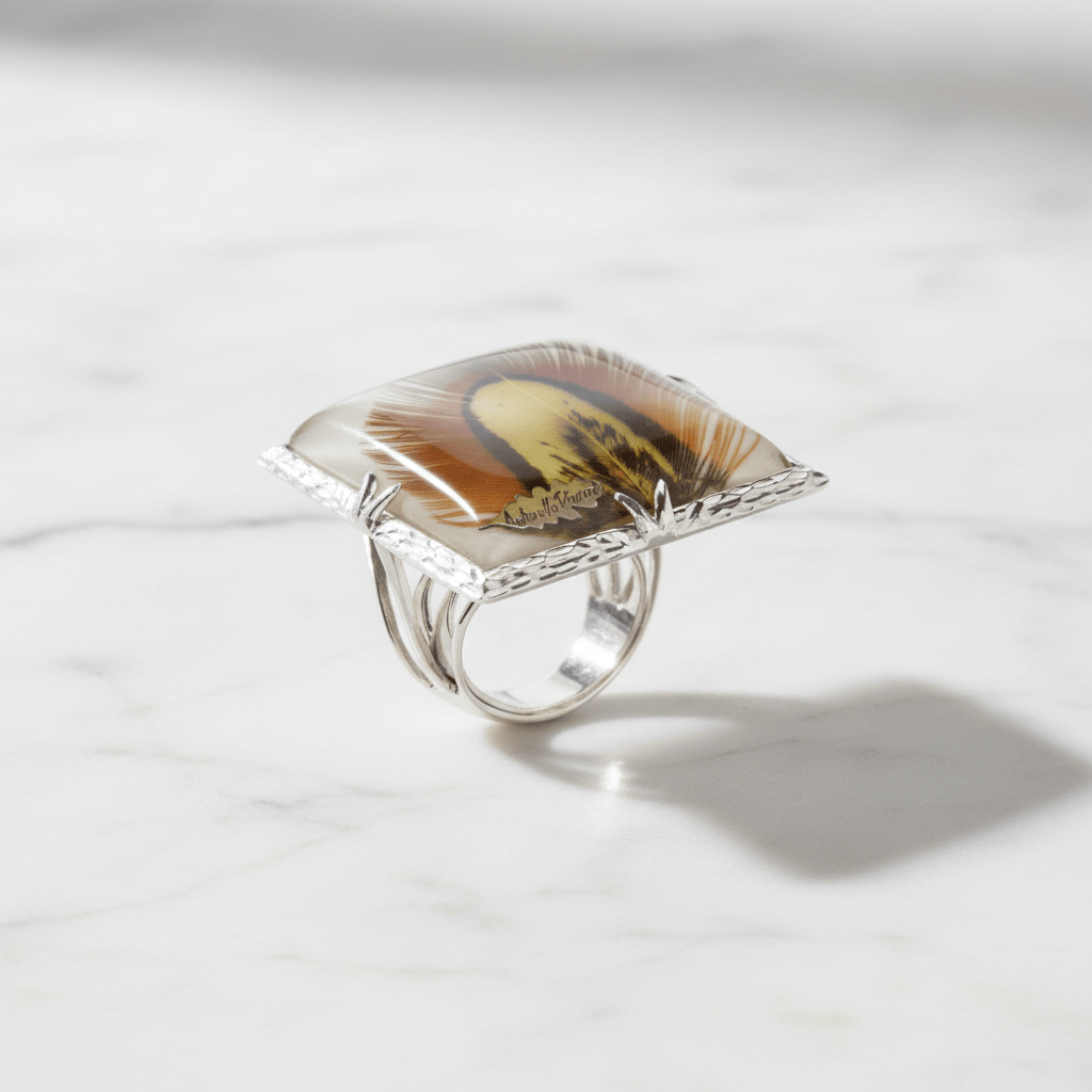 Antonella Piacenti Piuma Square Silver Ring 925 Brand Rings