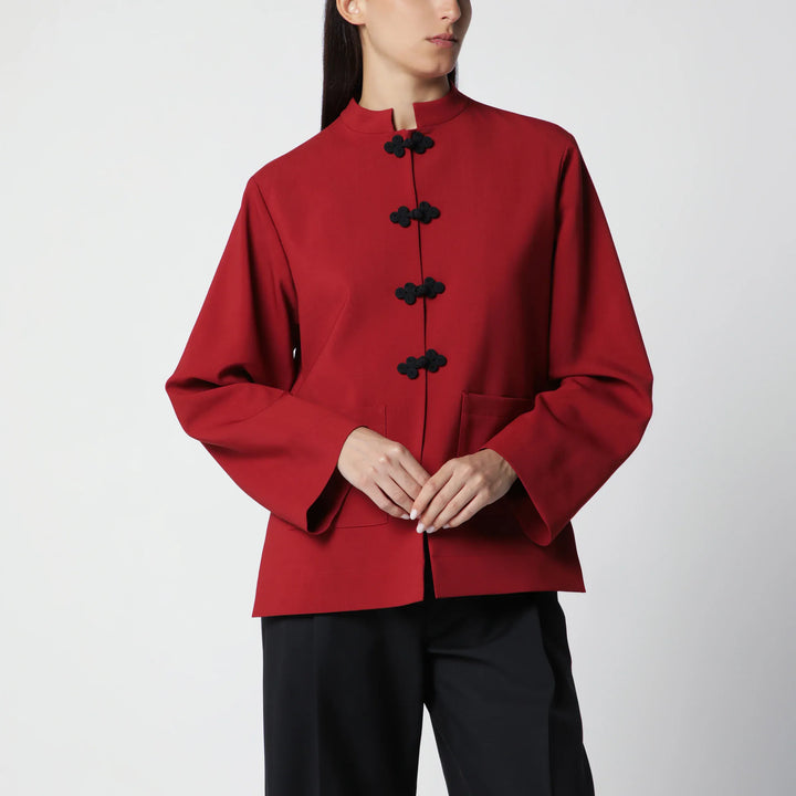 Róhe - Carmine Red Wool Jacket with Pankou Closure Brand 34  FR