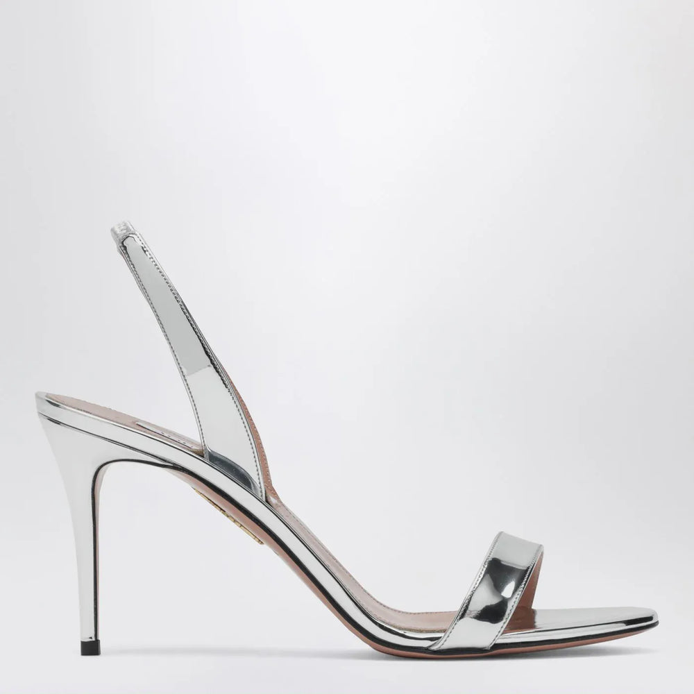 Aquazzura - So Nude 85 Silver Sandals Brand Sandals 36 IT