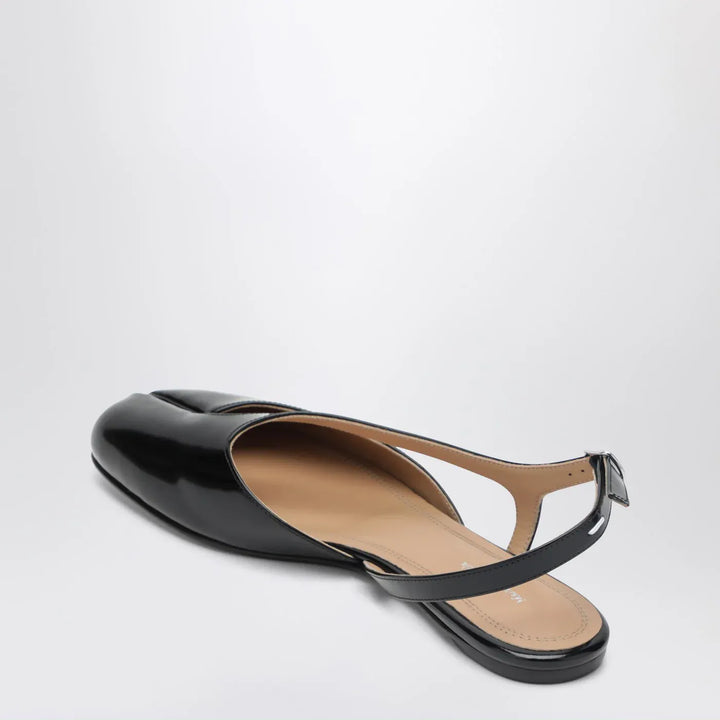 Maison Margiela - Black brushed leather Tabi slingback sandals Brand Sandals